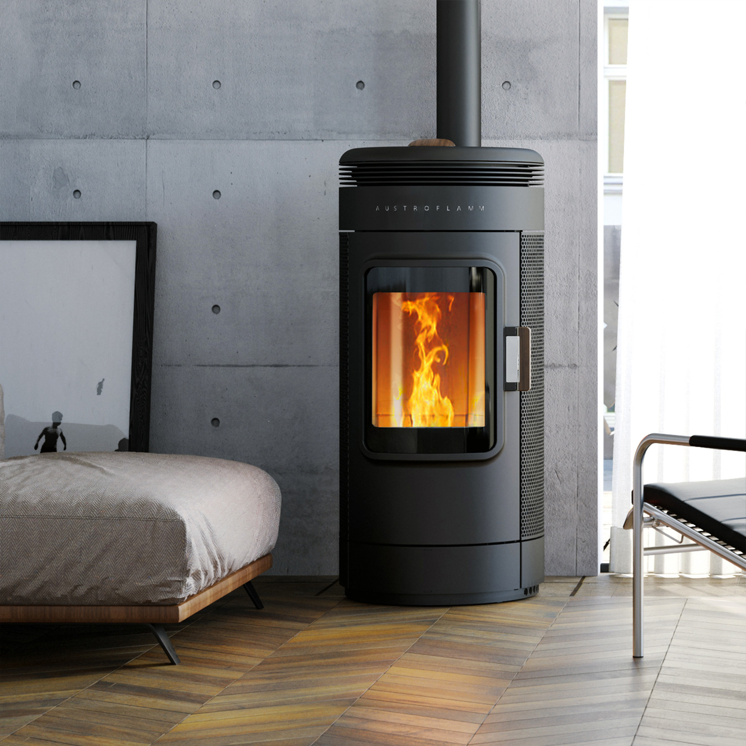 Austroflamm Ella Pelletofen Stahl Schwarz Austroflamm Ella Pelletofen Stahl Schwarz