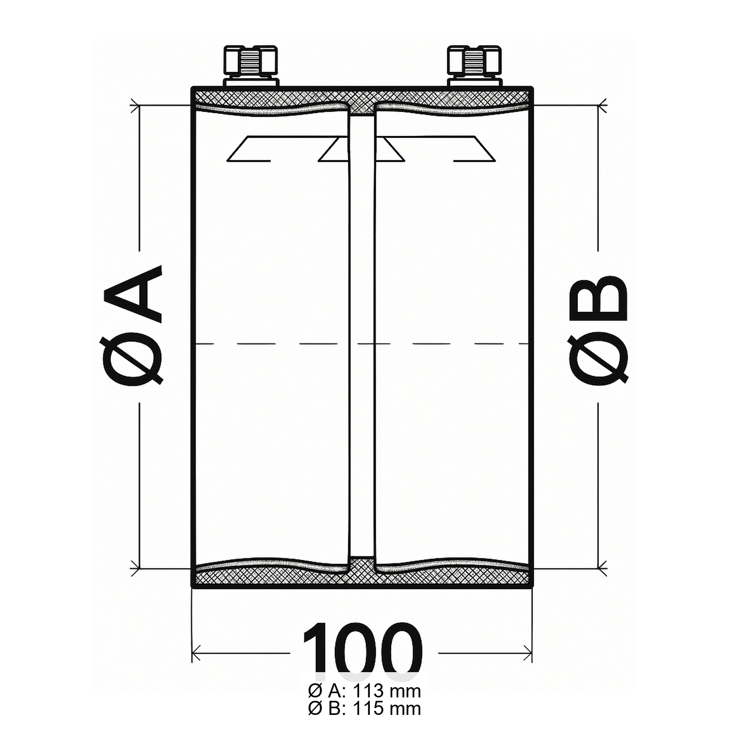 Schiedel Körperschallabsorber Ø113 mm für Öl/Gas matt Schiedel Körperschallabsorber Ø113 mm für Öl/Gas matt