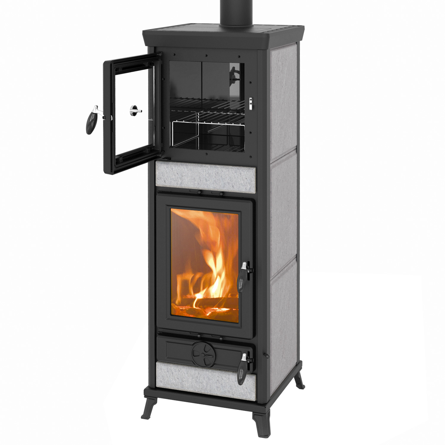 Thermorossi Anna Evo Stone Kaminofen Speckstein mit Backfach
