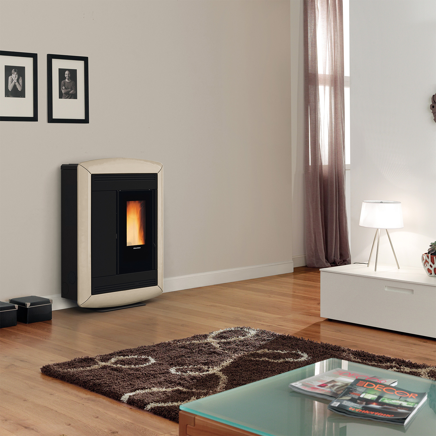 Extraflame Souvenir Lux EVO Pelletofen Majolika Tortora