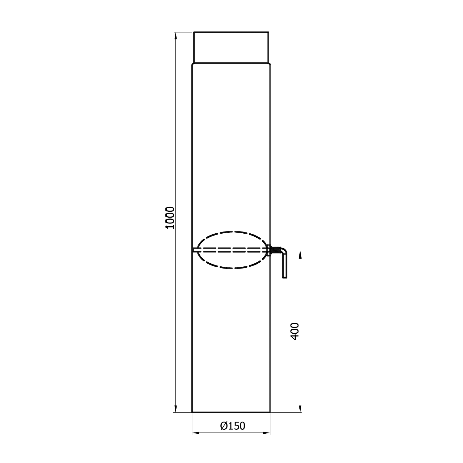Raik Rauchrohr / Ofenrohr 150mm - 1000mm mit Zugregulierung gussgrau