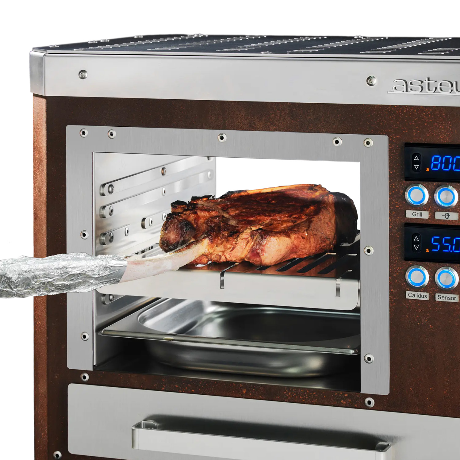 Asteus Segula 800° Lifestyle Elektrogrill braun emailliert