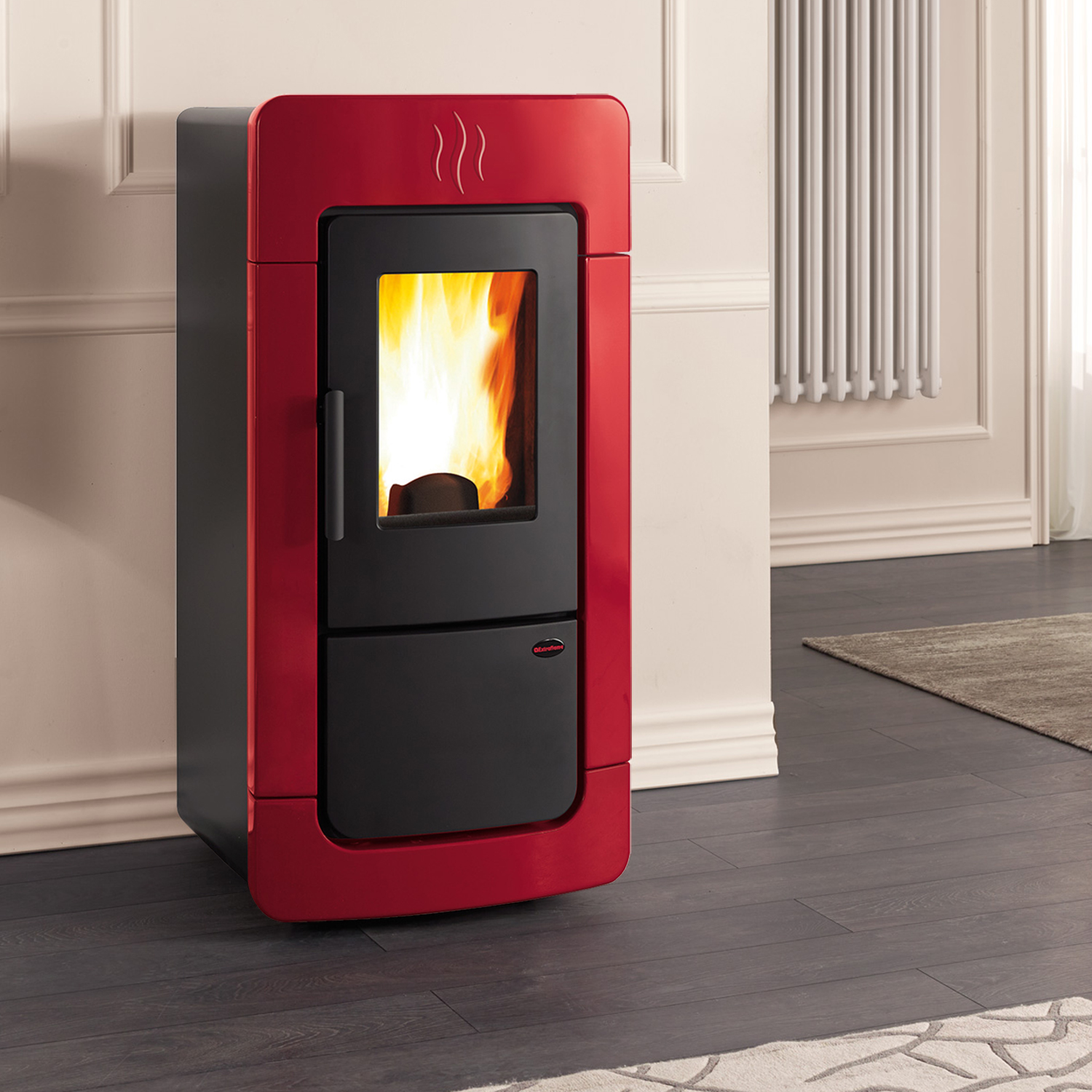Pelletofen wasserführend Extraflame Diadema ACS Bordeaux