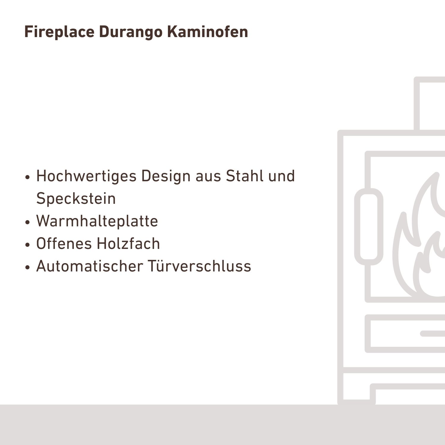 Fireplace Durango Kaminofen Stahl Schwarz | Speckstein