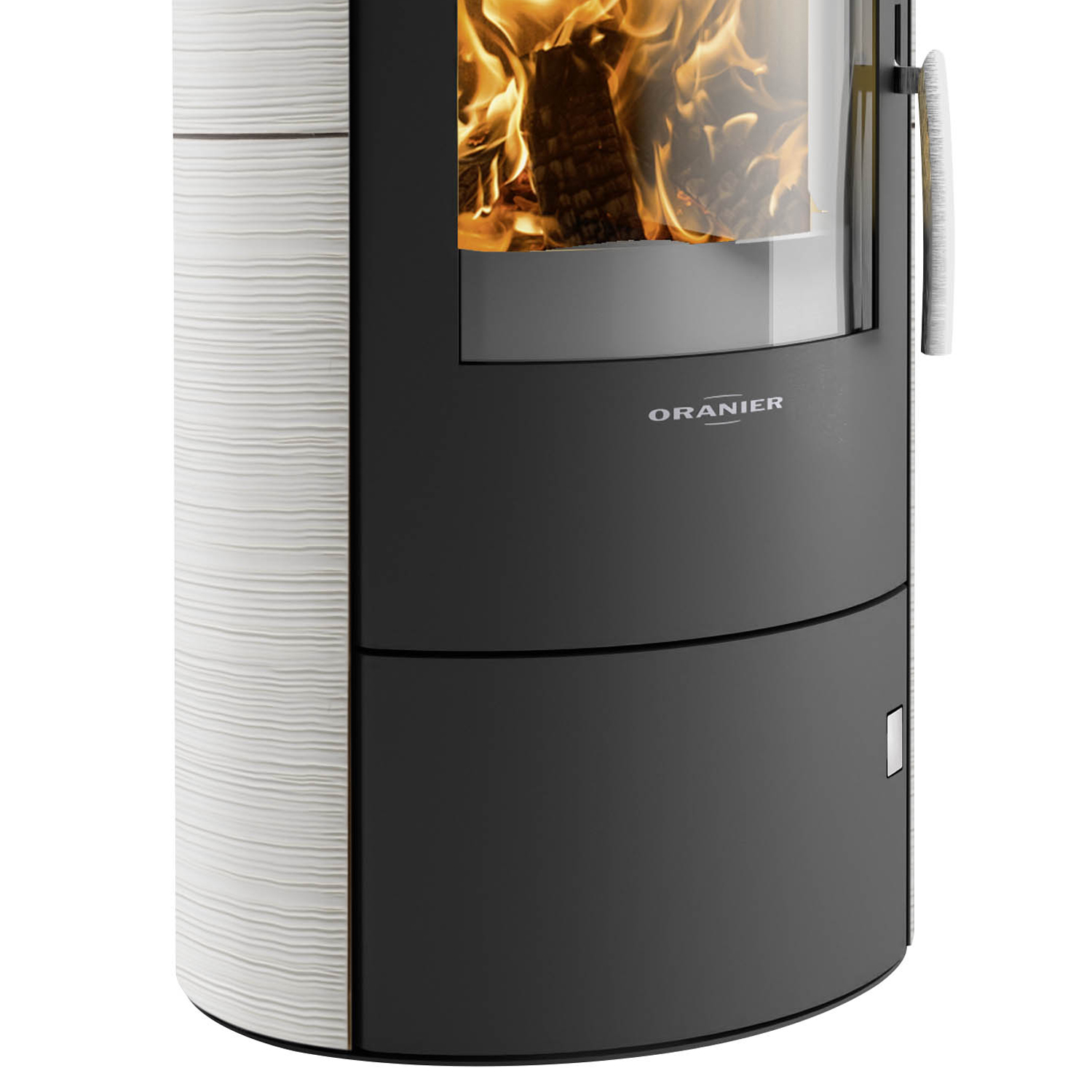 Oranier Polar W+ 2.0 Kaminofen Stahl Schwarz / Keramik Seidenweiß