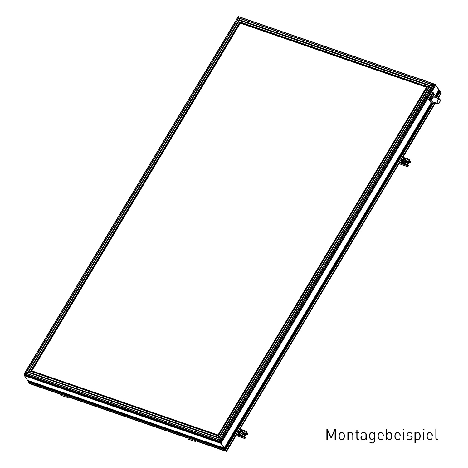 Sunex Standard Schrägdachmontageset 25-60 Grad für 1 Flachkollektor AMP 2.0