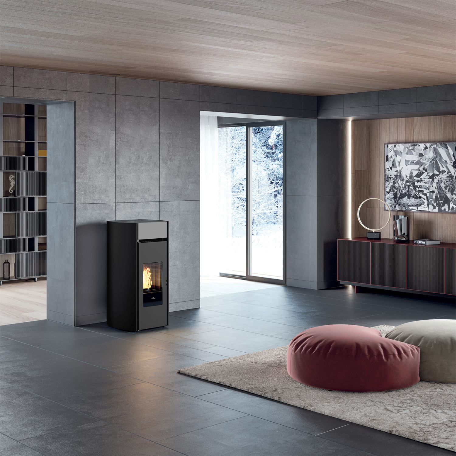 Edilkamin Myrna Pelletofen Keramik Grau