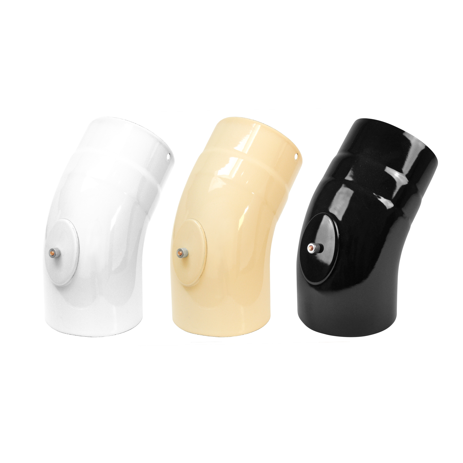 Raik Rauchrohrbogen / Ofenrohrbogen Emaille 130mm - 45° Bogen glatt Schwarz mit Reinigungsöffnung Raik Rauchrohrbogen / Ofenrohrbogen Emaille 130mm - 45° Bogen glatt Schwarz mit Reinigungsöffnung