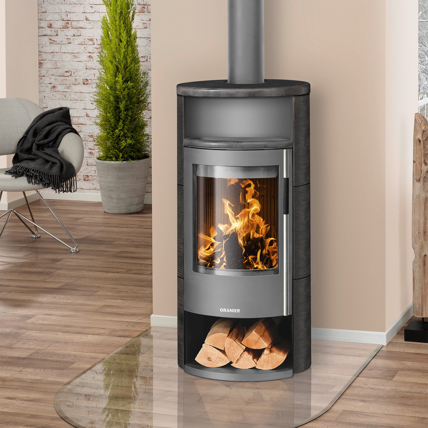 Oranier Polar Neo 6 Kaminofen Stahl Gussgrau / Keramik Namib, DIBt Oranier Polar Neo 6 Kaminofen Stahl Gussgrau / Keramik Namib, DIBt