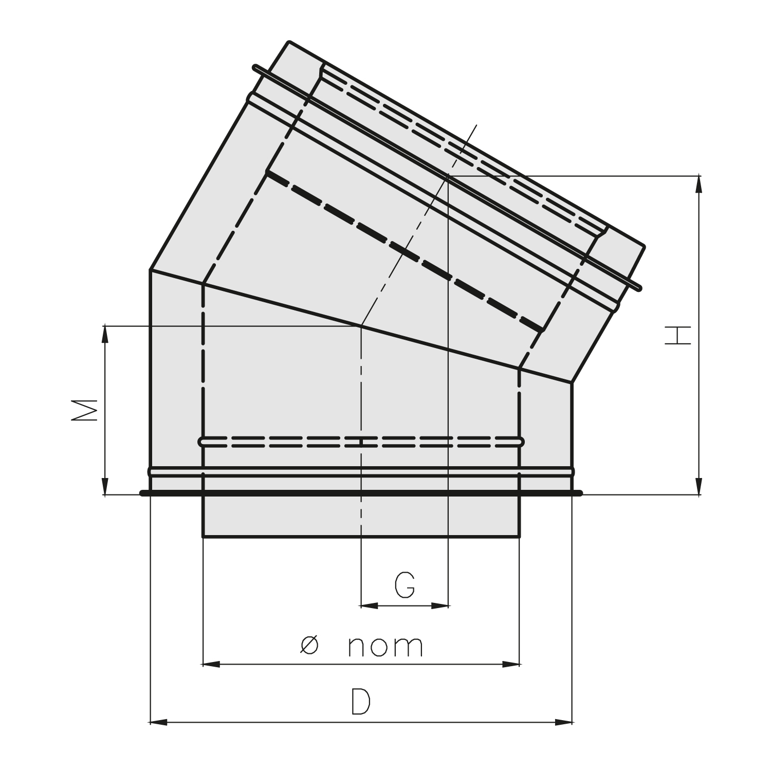 Opsinox Edelstahlschornstein 150mm Bogen 30° BO3 Opsinox Edelstahlschornstein 150mm Bogen 30° BO3