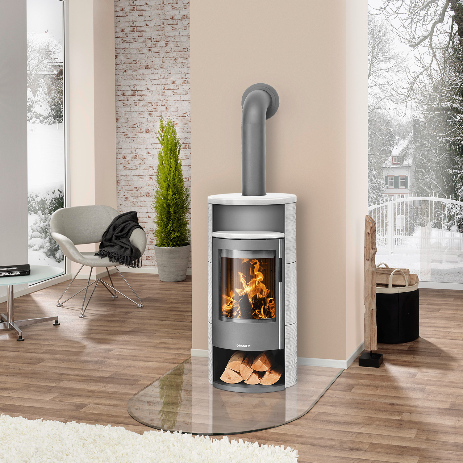 Oranier Polar Neo 6 Kaminofen Stahl Gussgrau / Keramik Seidenweiß, DIBt Oranier Polar Neo 6 Kaminofen Stahl Gussgrau / Keramik Seidenweiß, DIBt