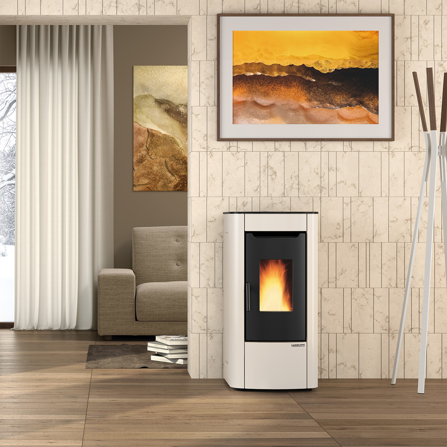 Extraflame Prestige Line Sabry 5.0 Evo Pelletofen Elfenbein