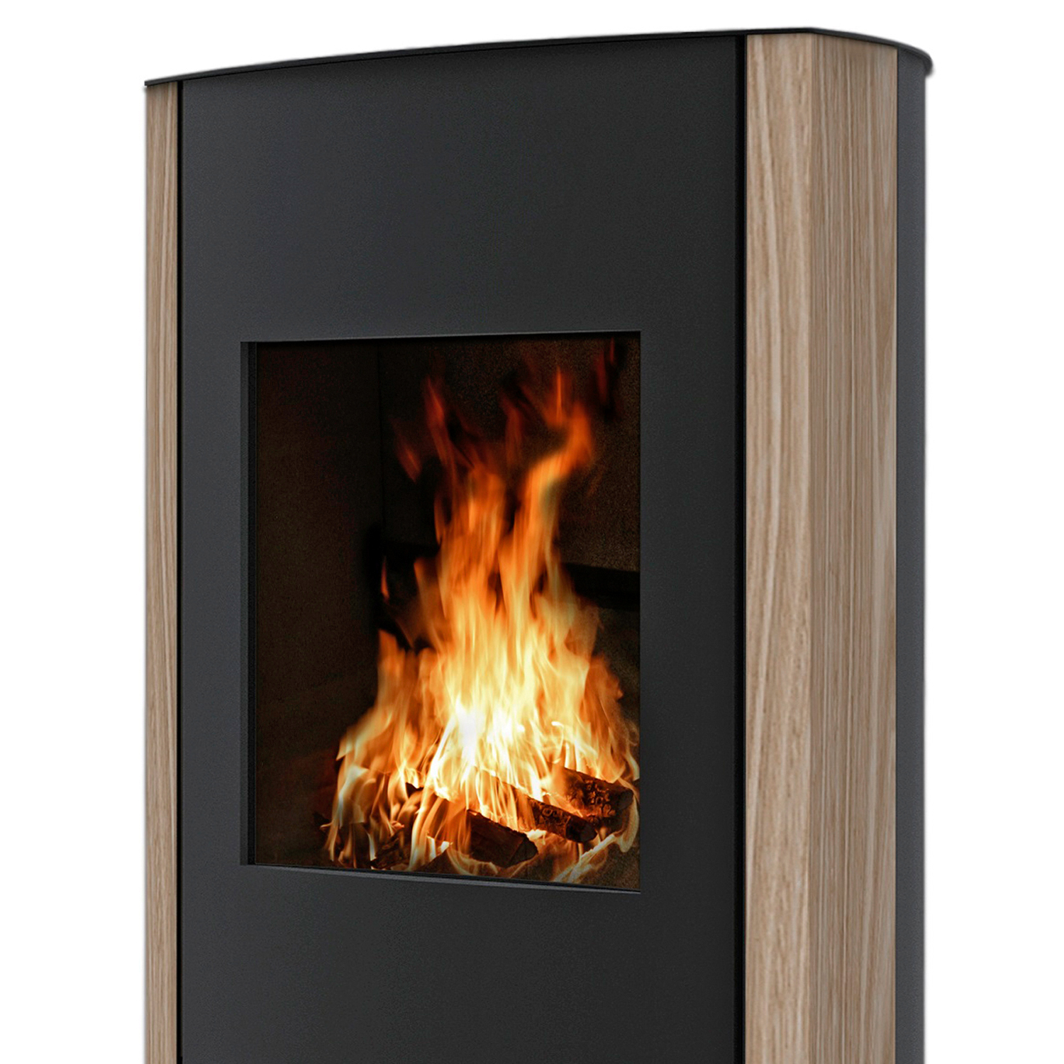 Wamsler N-Line Kaminofen Stahl schwarz/ Sandstein Rainbow