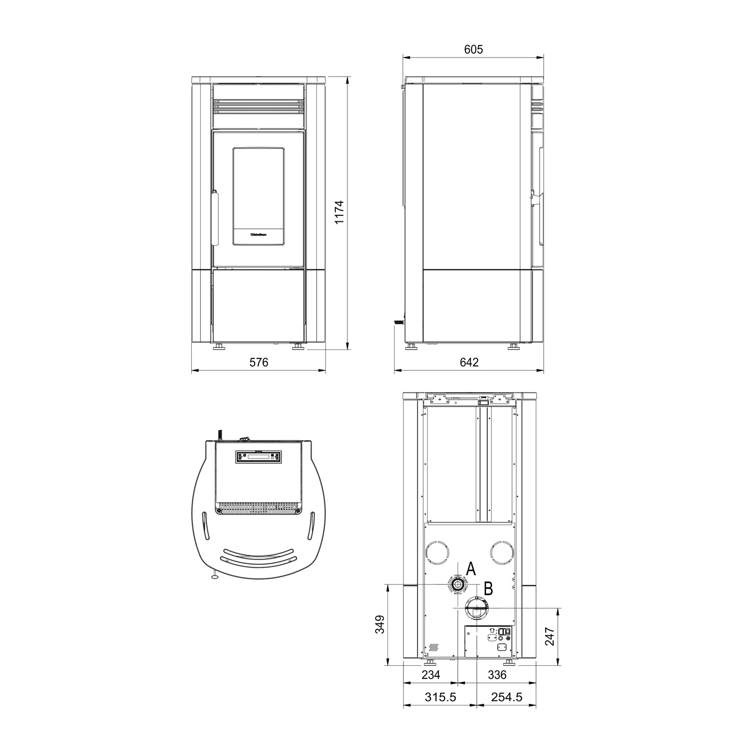 Extraflame NORIS - Weiss Pelletofen EVOLUTION LINE