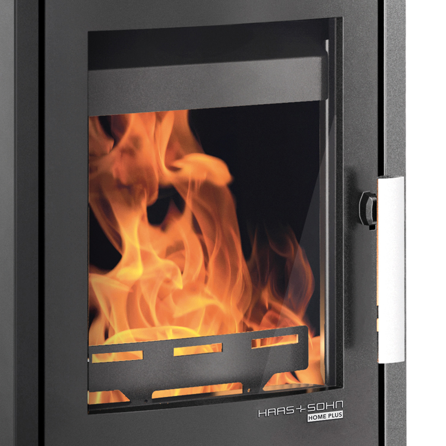 Haas+Sohn RUBUS easy Kaminofen Stahl mit Holzfach tief-schwarz