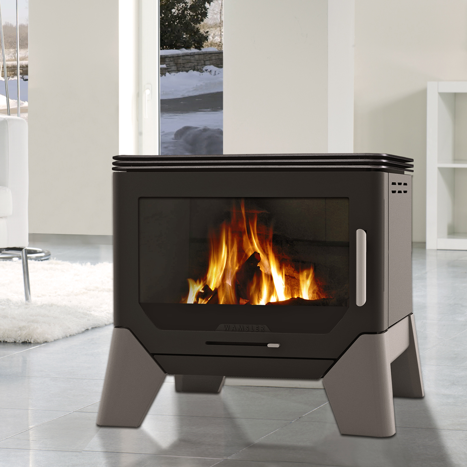Wamsler W-Box Kaminofen Stahl Schwarz / Grau Wamsler W-Box Kaminofen Stahl Schwarz / Grau