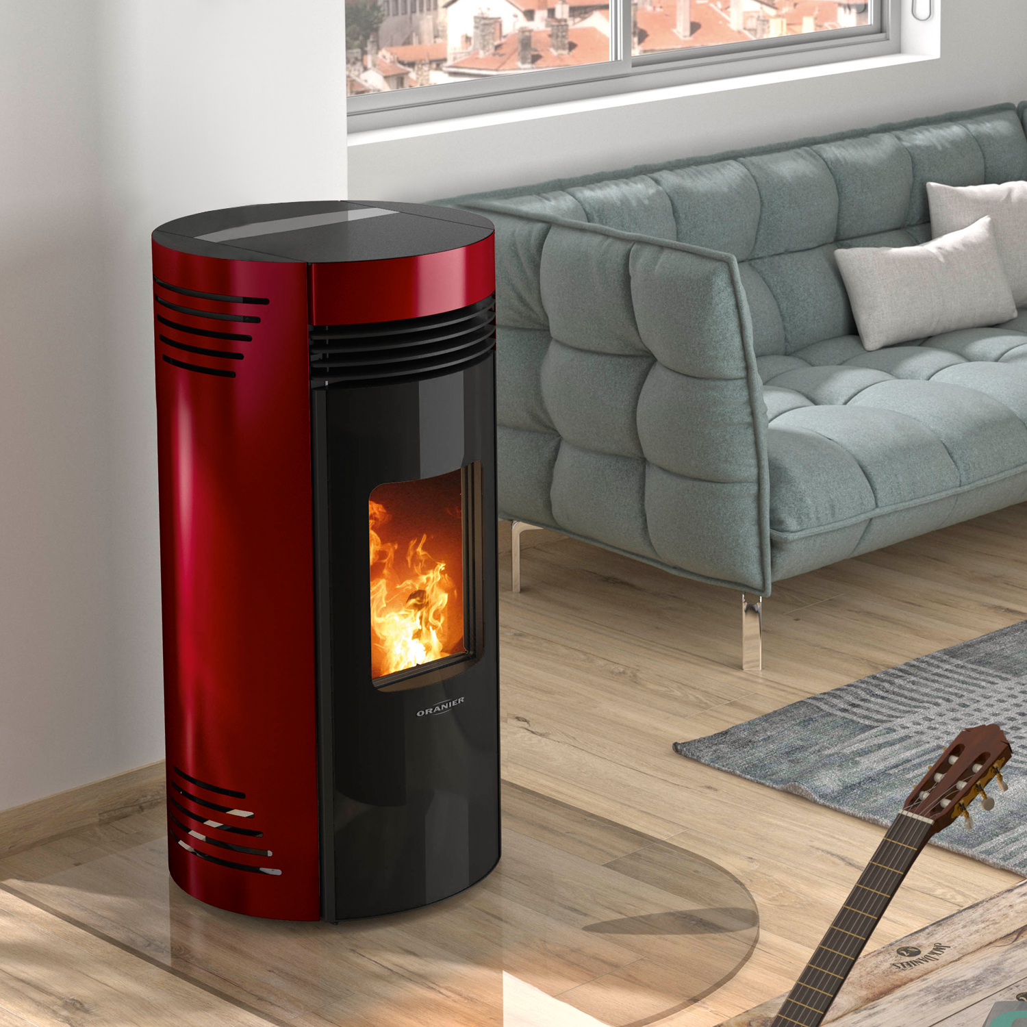 Oranier Sando 50 Pelletofen Bordeauxrot
