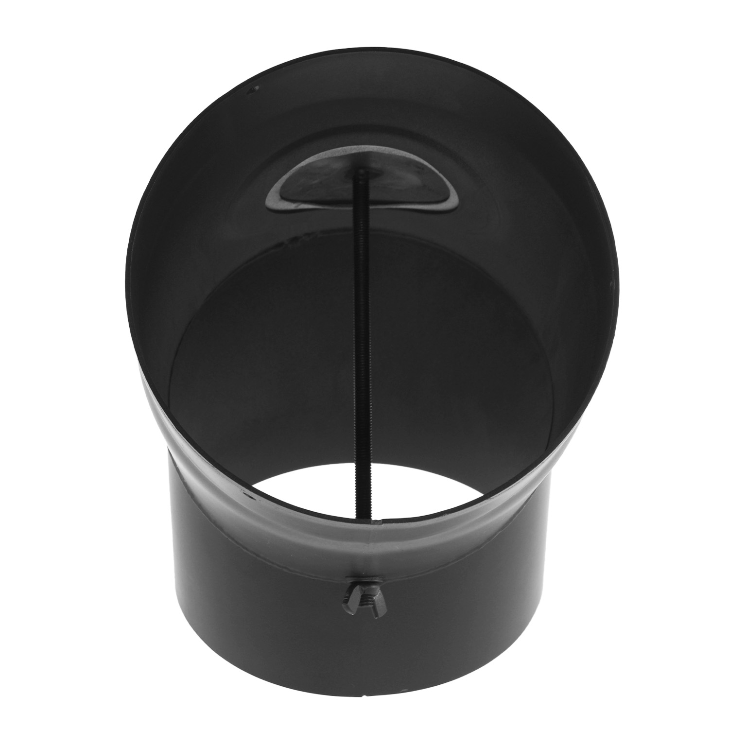 Raik Basic Rauchrohrbogen / Ofenrohr 180mm - 45° mit Tür schwarz