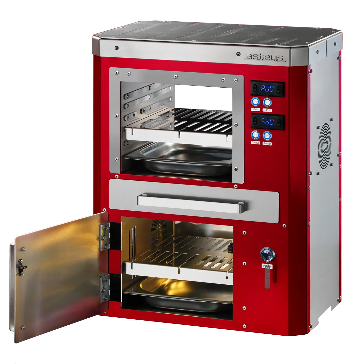Asteus Segula 800° Lifestyle Elektrogrill rot emailliert