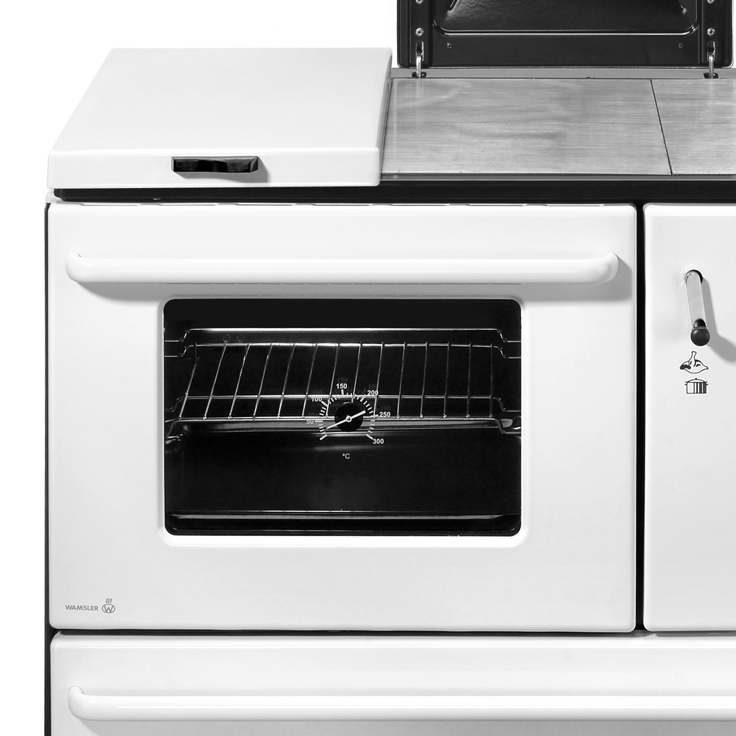Wamsler K 178 Küchenofen wasserführend Weiß Rauchrohr links