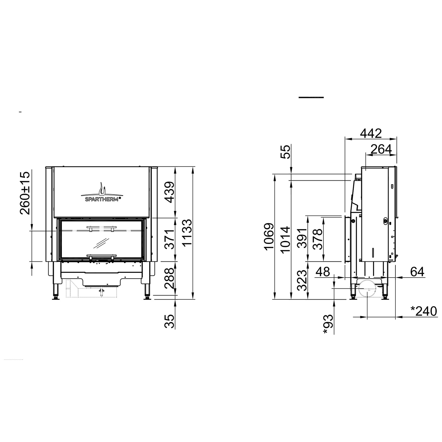 Spartherm Varia AS-FDh Kamineinsatz 180 mm RR