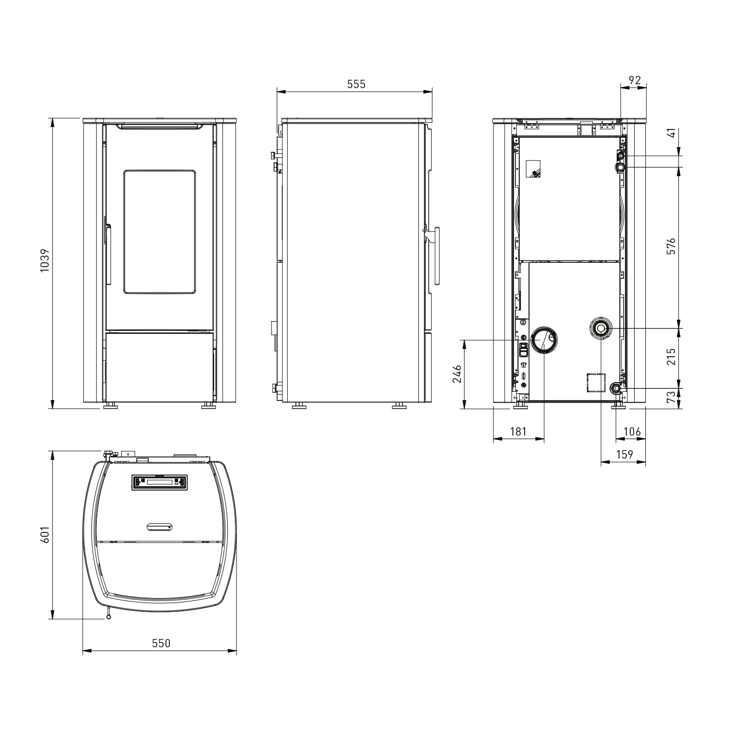 Extraflame Marina Idro 16 H11 wasserführender Pelletofen Stahl Bordeaux