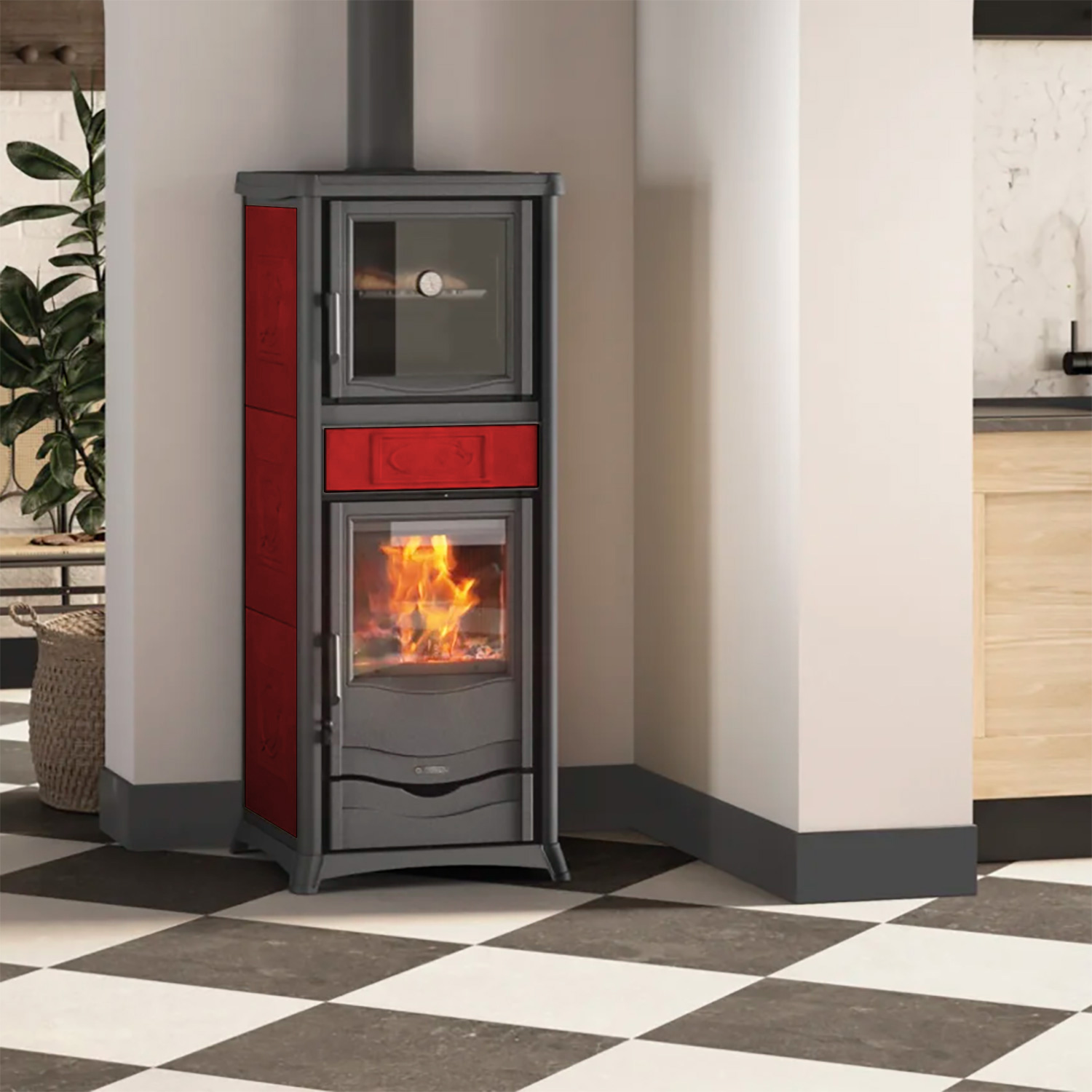 La Nordica Rossella Plus Forno 5.0 Kaminofen Bordeaux La Nordica Rossella Plus Forno 5.0 Kaminofen Bordeaux