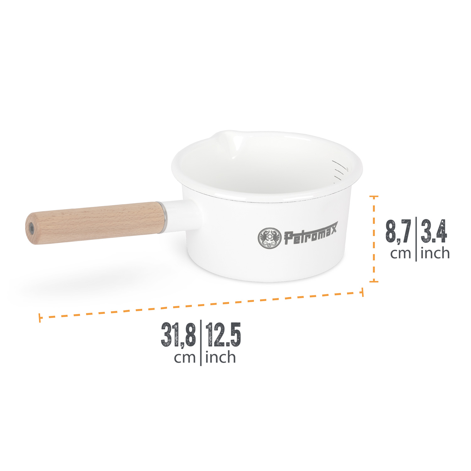 Petromax Emaille-Stieltopf Weiß 1 Liter Petromax Emaille-Stieltopf Weiß 1 Liter