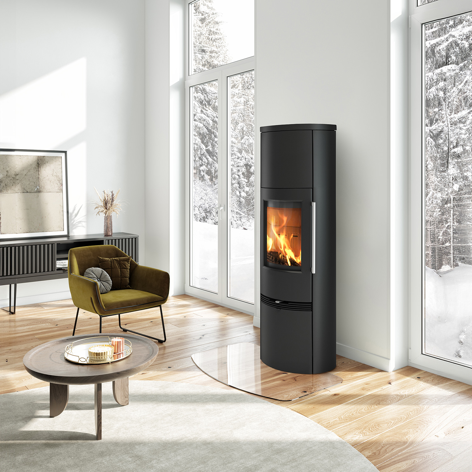 TermaTech TT21RHT Kaminofen Stahl Schwarz