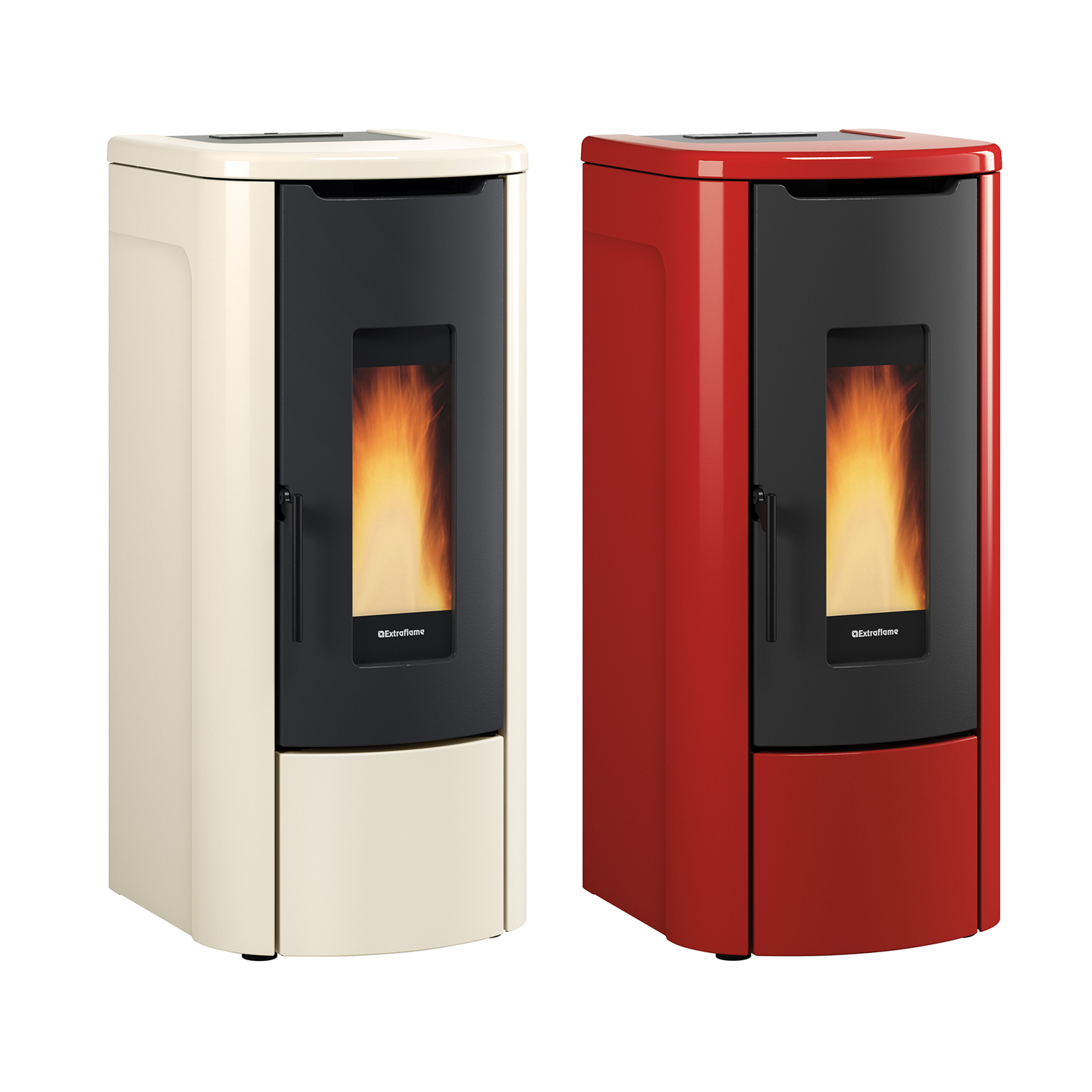 Extraflame Evolution Line Rosanna Idro Wasserführender Pelletofen Stahl Elfenbein