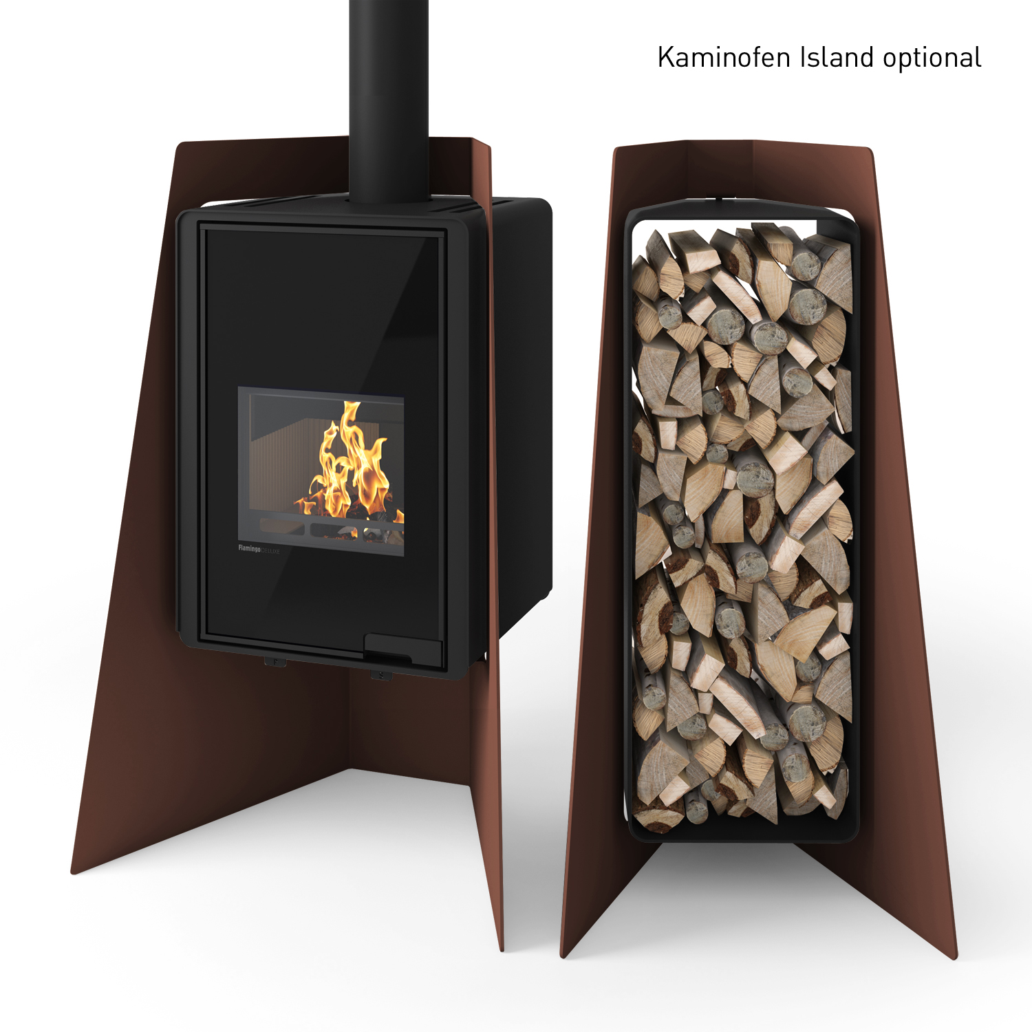 HS Flamingo Deluxe 3 Holzregal Braun