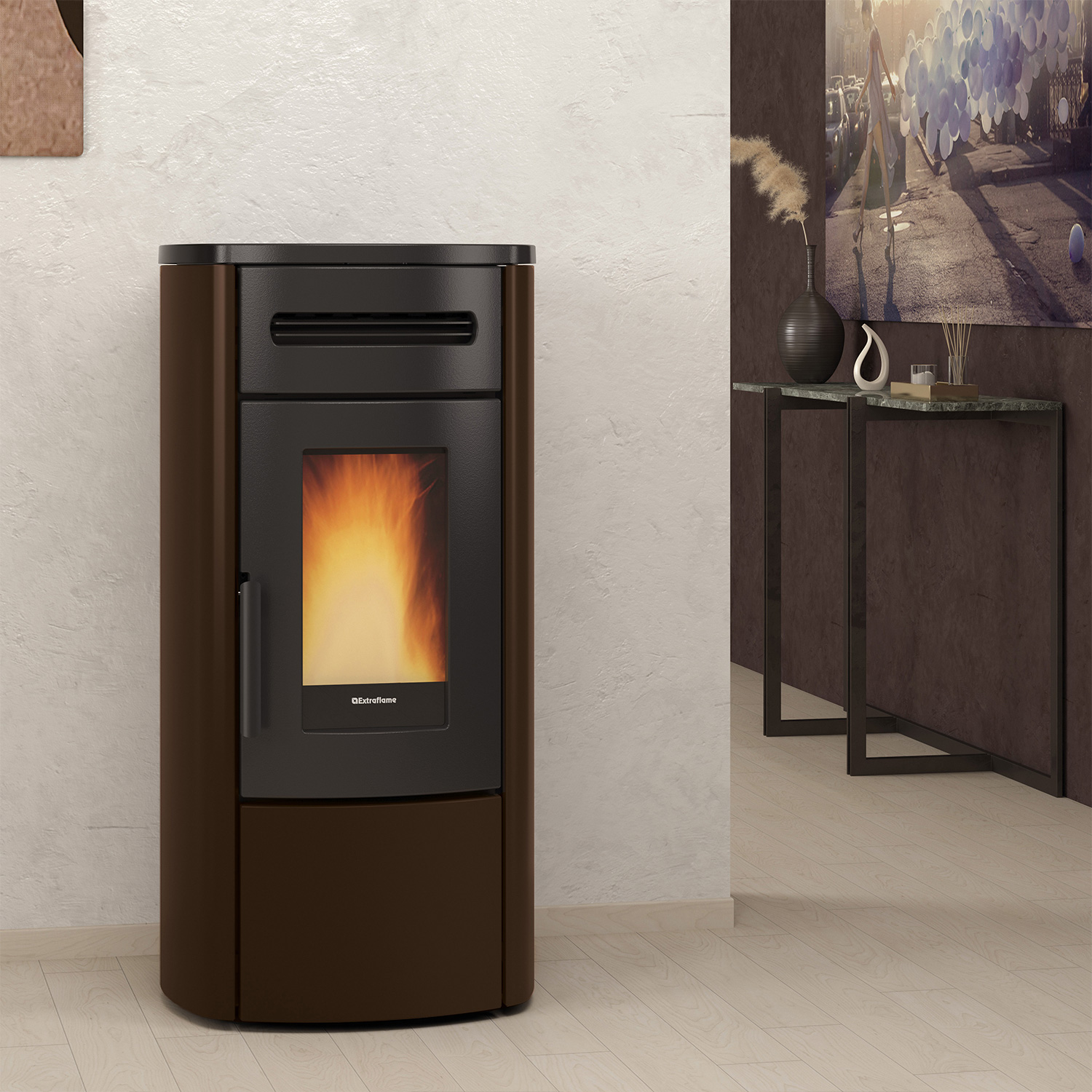 Extraflame Evolution Line Guenda Idro 5.0 Wasserführender Pelletofen Bronze Extraflame Evolution Line Guenda Idro 5.0 Wasserführender Pelletofen Bronze