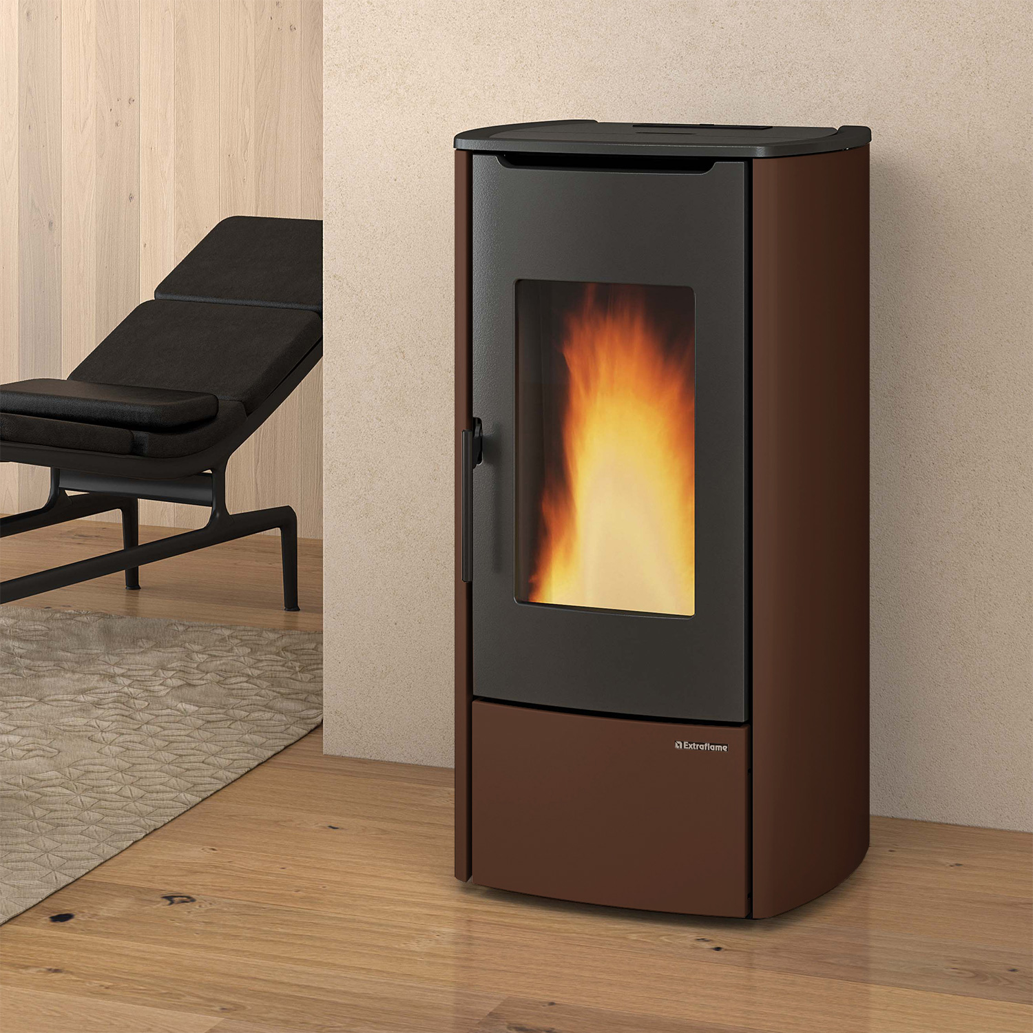 Extraflame Marina Idro 16 H11 wasserführender Pelletofen Stahl Bronze