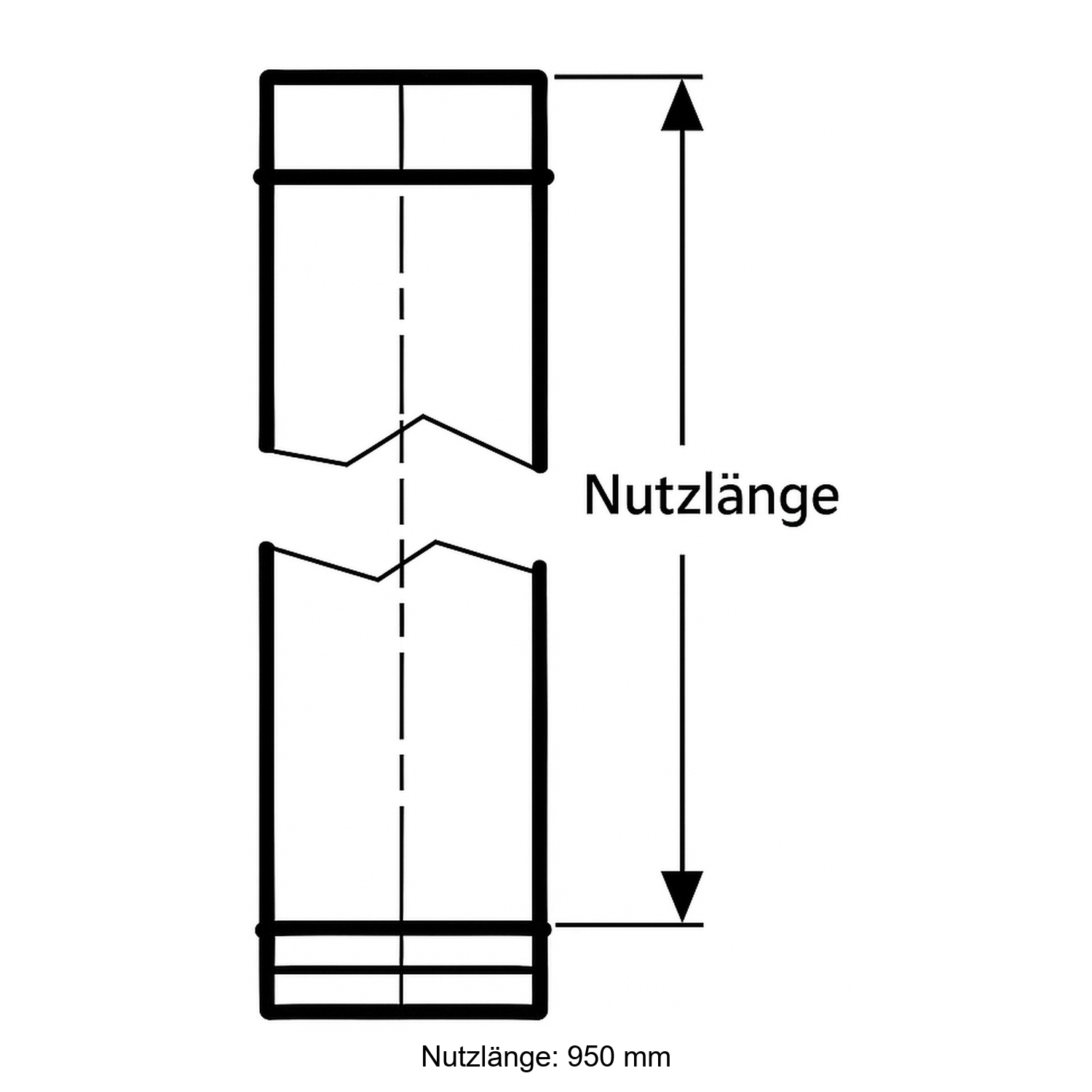 Schiedel PRIMA PLUS Rohrelement 1000mm Ø180 mm einwandig matt