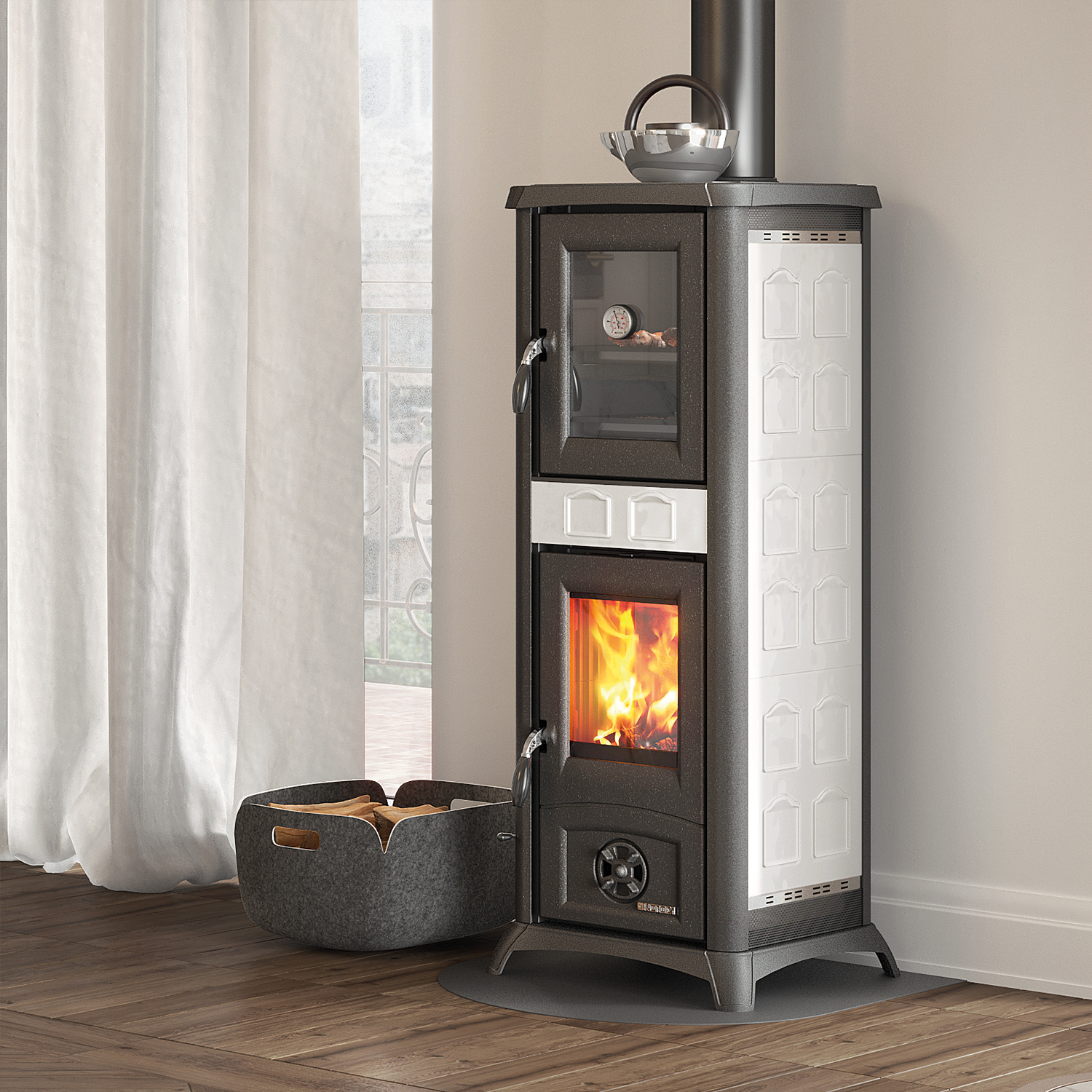 La Nordica Gemma Forno 5.0 Keramik Kaminofen Elegance Weiß Infinity