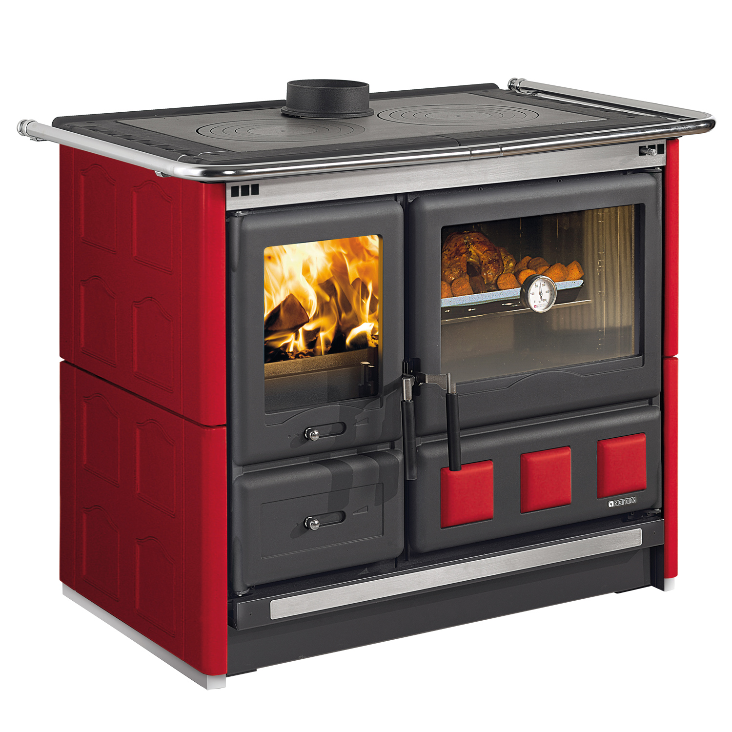 La Nordica Rosa XXL 16 Küchenofen Majolica Bordeaux