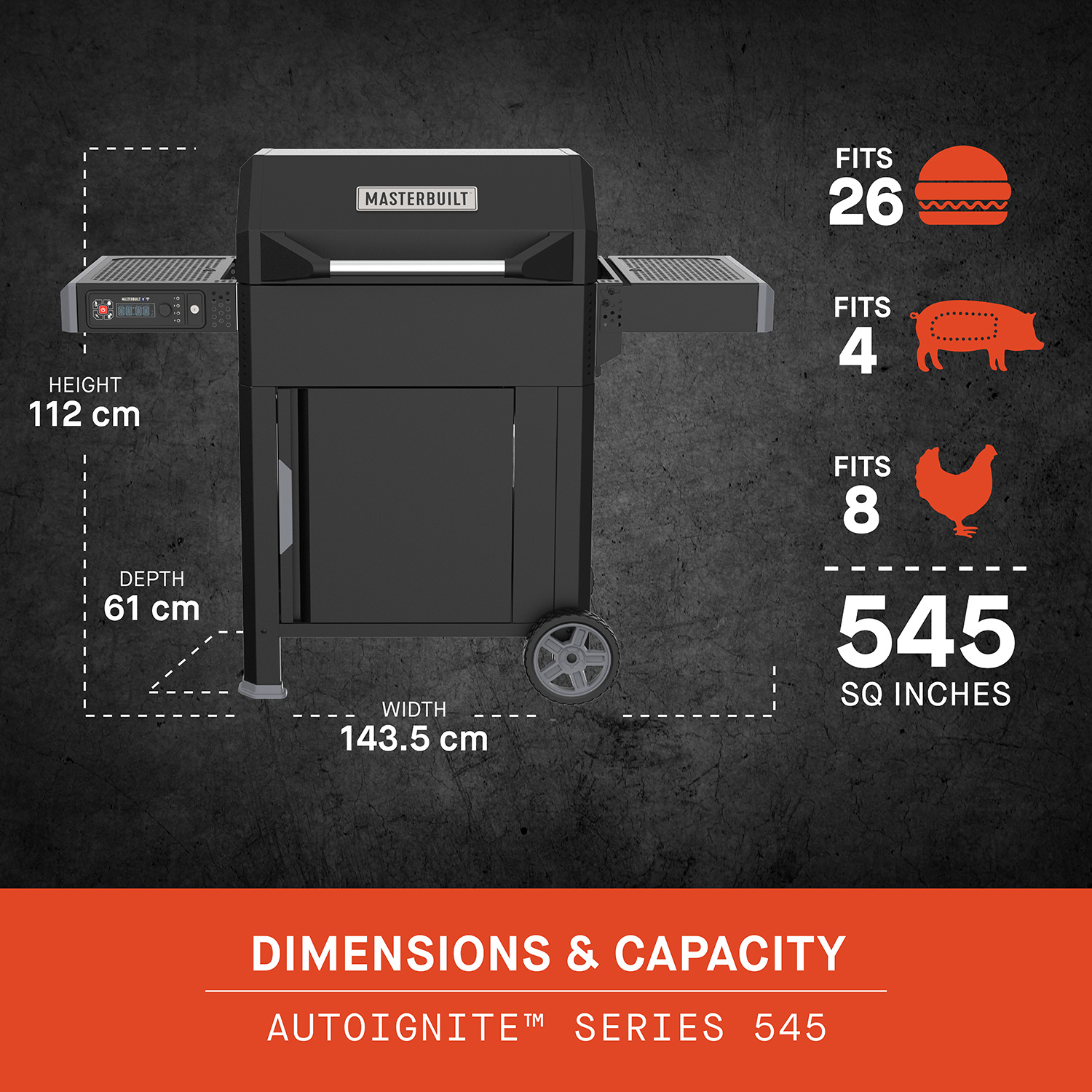 Masterbuilt AutoIgnite Series 545 Digitaler Smoker und Holzkohlegrill
