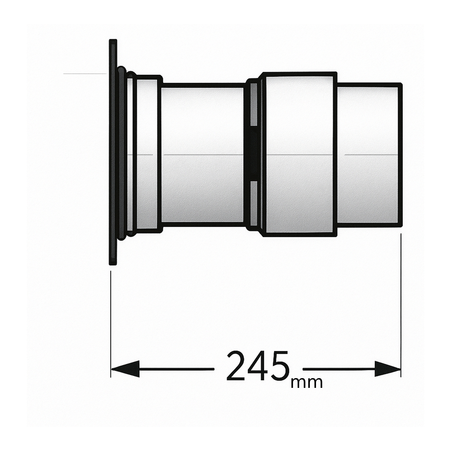 Schiedel Anschlussfutter 80 einwandig, kürzbar für PRIMA PLUS Ø113 mm matt