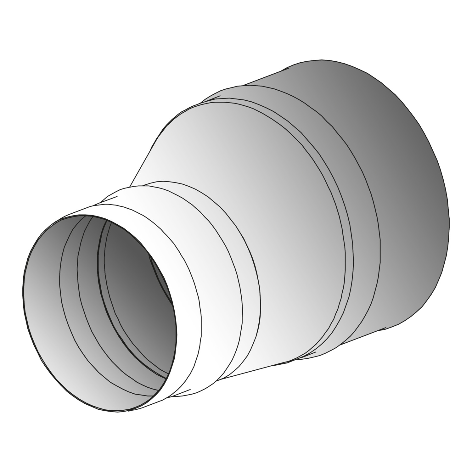 Schiedel Erweiterung PPL einwandig 130mm - 200mm matt exzentrisch