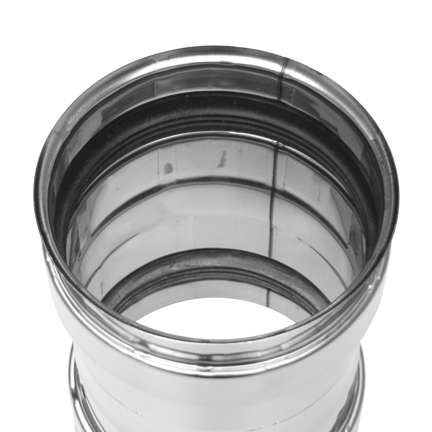 Raik Pelletrohr / Ofenrohr 80mm - Ofenanschlussstück INOX silber