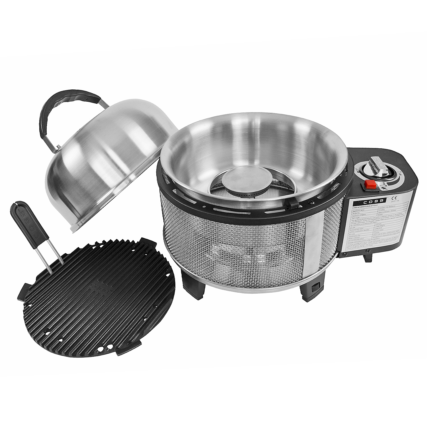COBB Premier Gas Deluxe Gasgrill Edelstahl mit Griddle Bratenrost