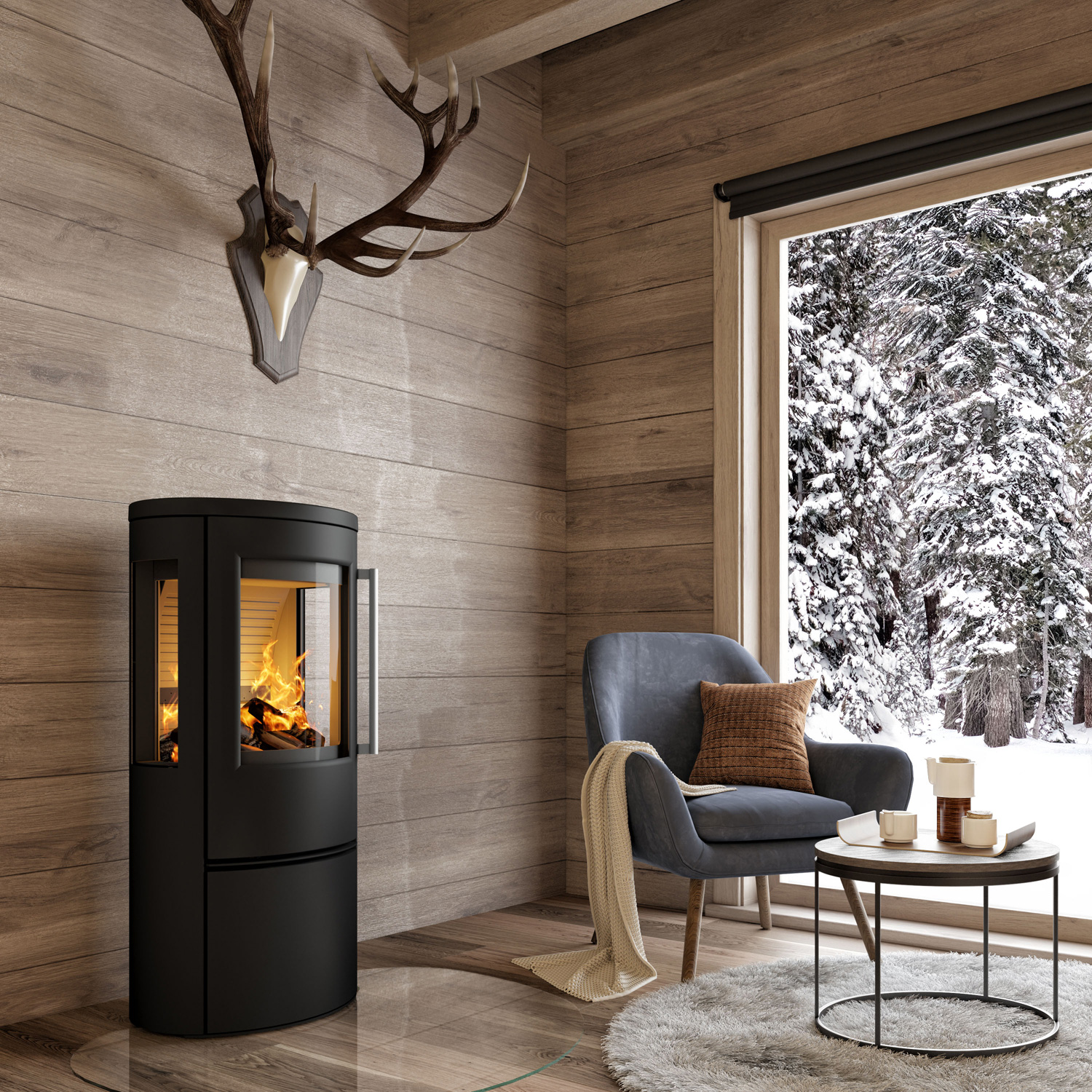 TermaTech TT23RG A-Flame Kaminofen Stahl Schwarz