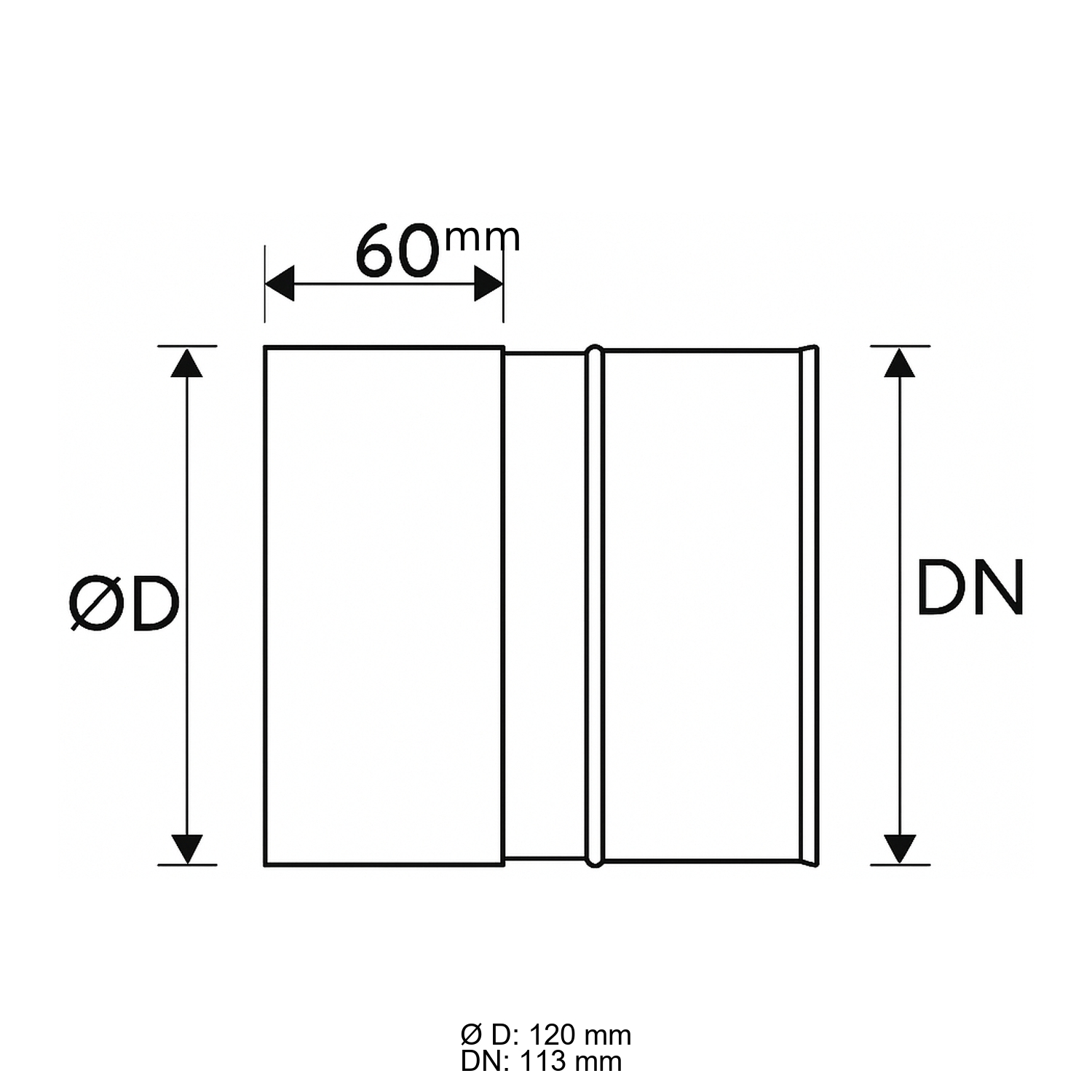 Schiedel PRIMA PLUS Kesselanschluss Ø113 mm einwandig matt