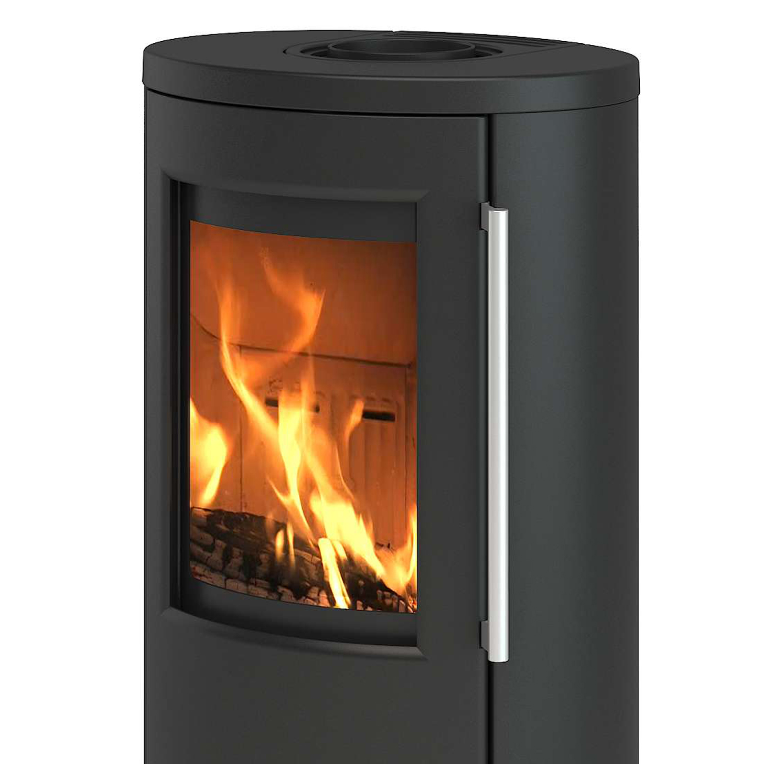 TermaTech TT21RL Kaminofen Stahl Schwarz Rauchrohr oben