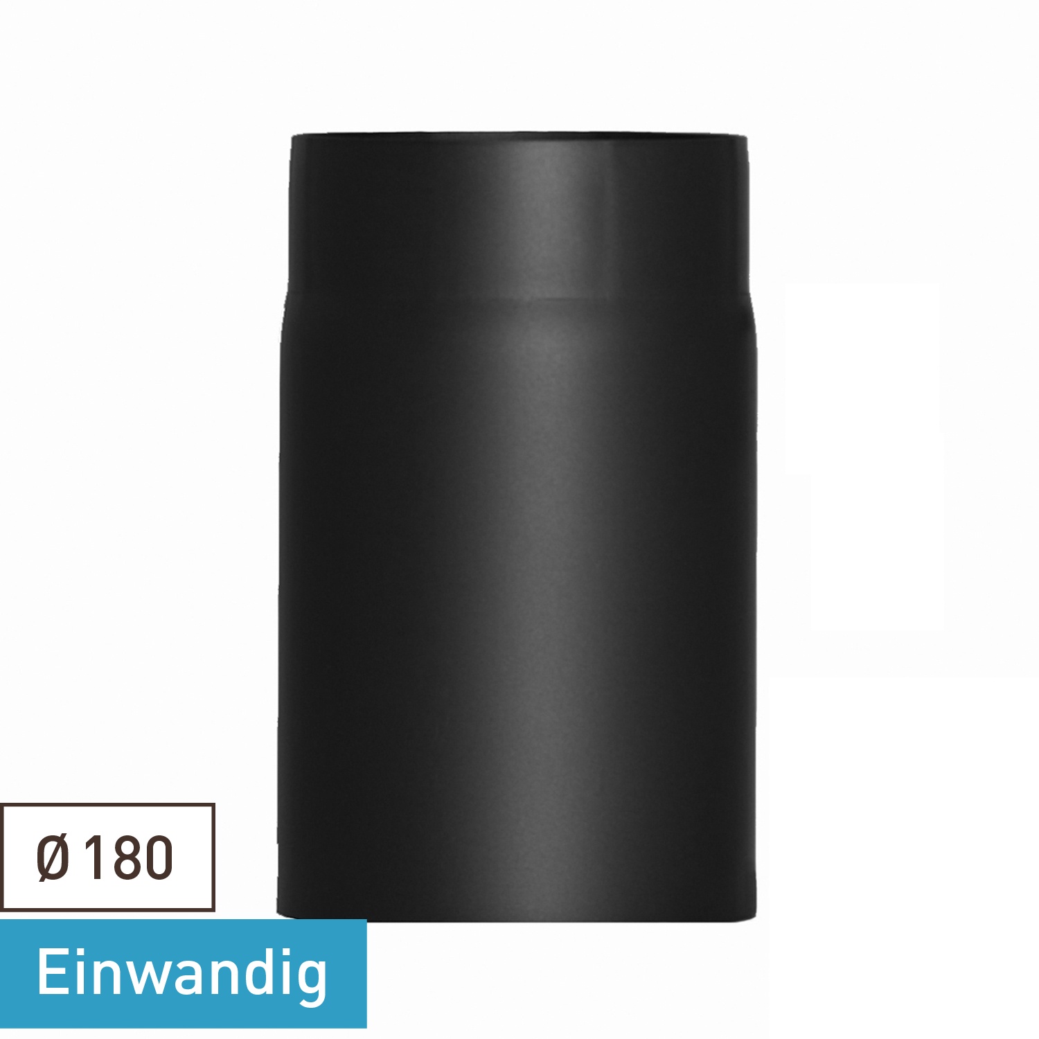 Raik Basic Längenelement 180mm schwarz L: 250mm für Rauchrohr / Ofenrohr