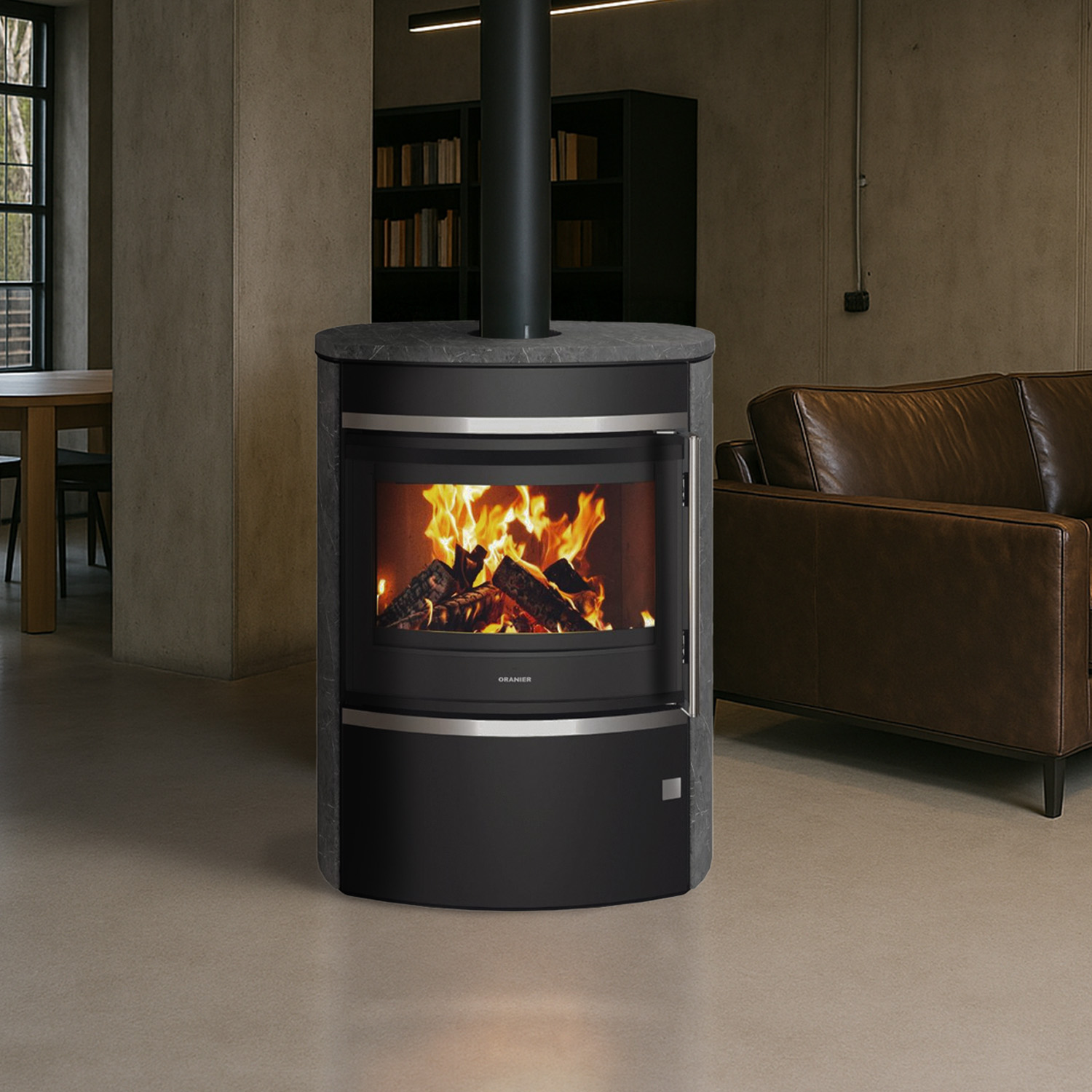 Oranier Feras Kaminofen Stahl Schwarz / Speckstein