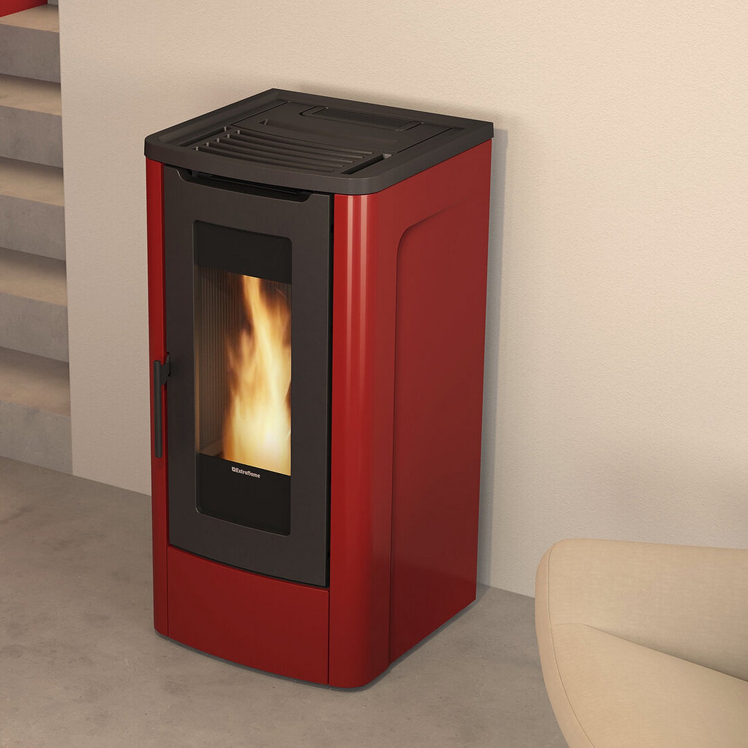 Extraflame Dahiana Plus AD Pelletofen Traditional Line bordeaux