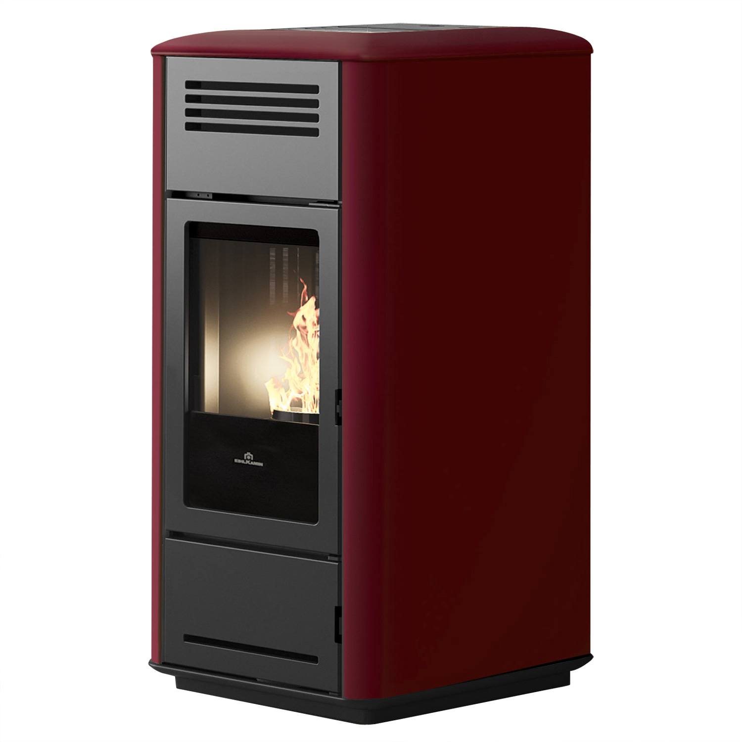 Edilkamin Milla H 15 Up Wasserführender Pelletofen Keramik Bordeaux Komplett-Set Pufferspeicher TPSM 600 Edilkamin Milla H 15 Up Wasserführender Pelletofen Keramik Bordeaux Komplett-Set Pufferspeicher TPSM 600