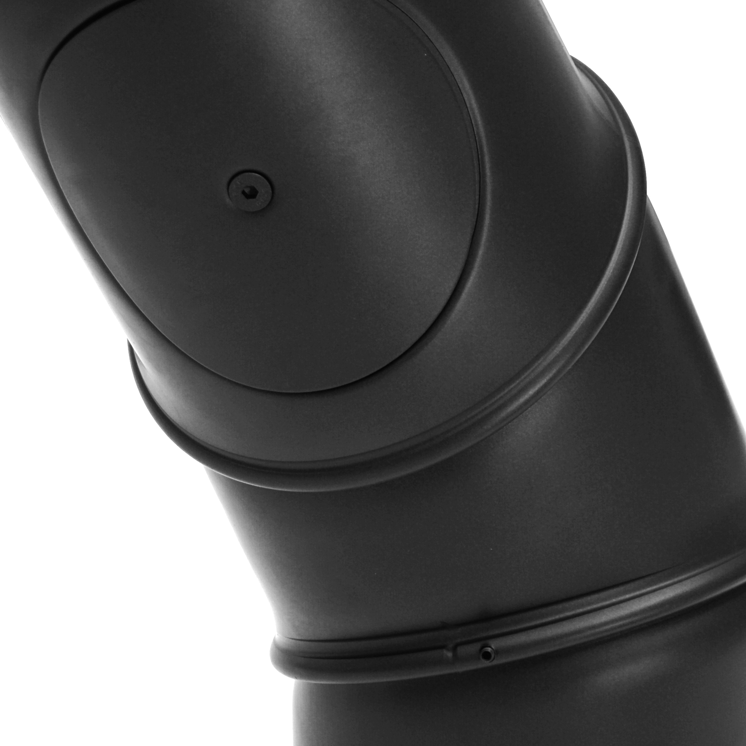Raik Basic Multibogen 130mm schwarz mit Tür – 4teilig für Rauchrohr / Ofenrohr