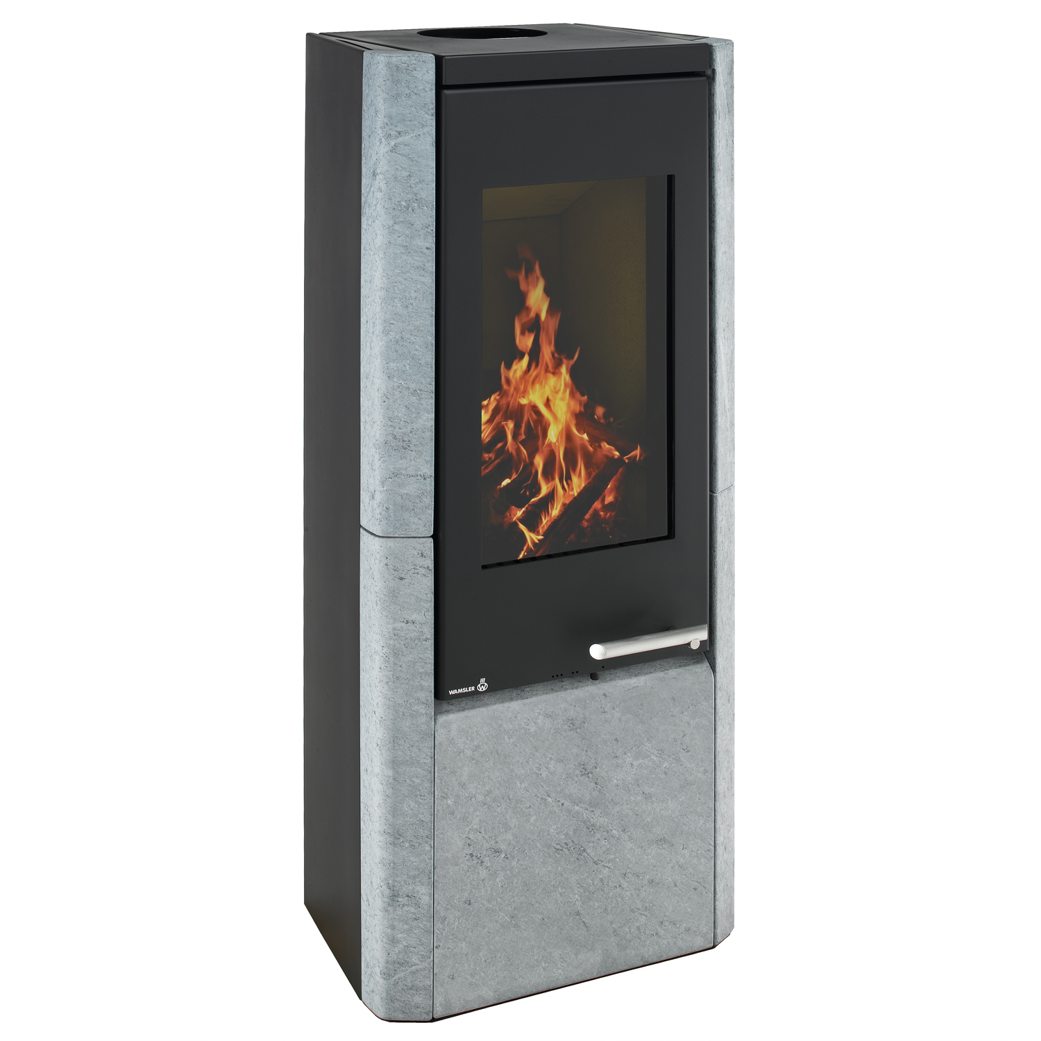 Wamsler Methis Kaminofen Stahl schwarz/ naturstein